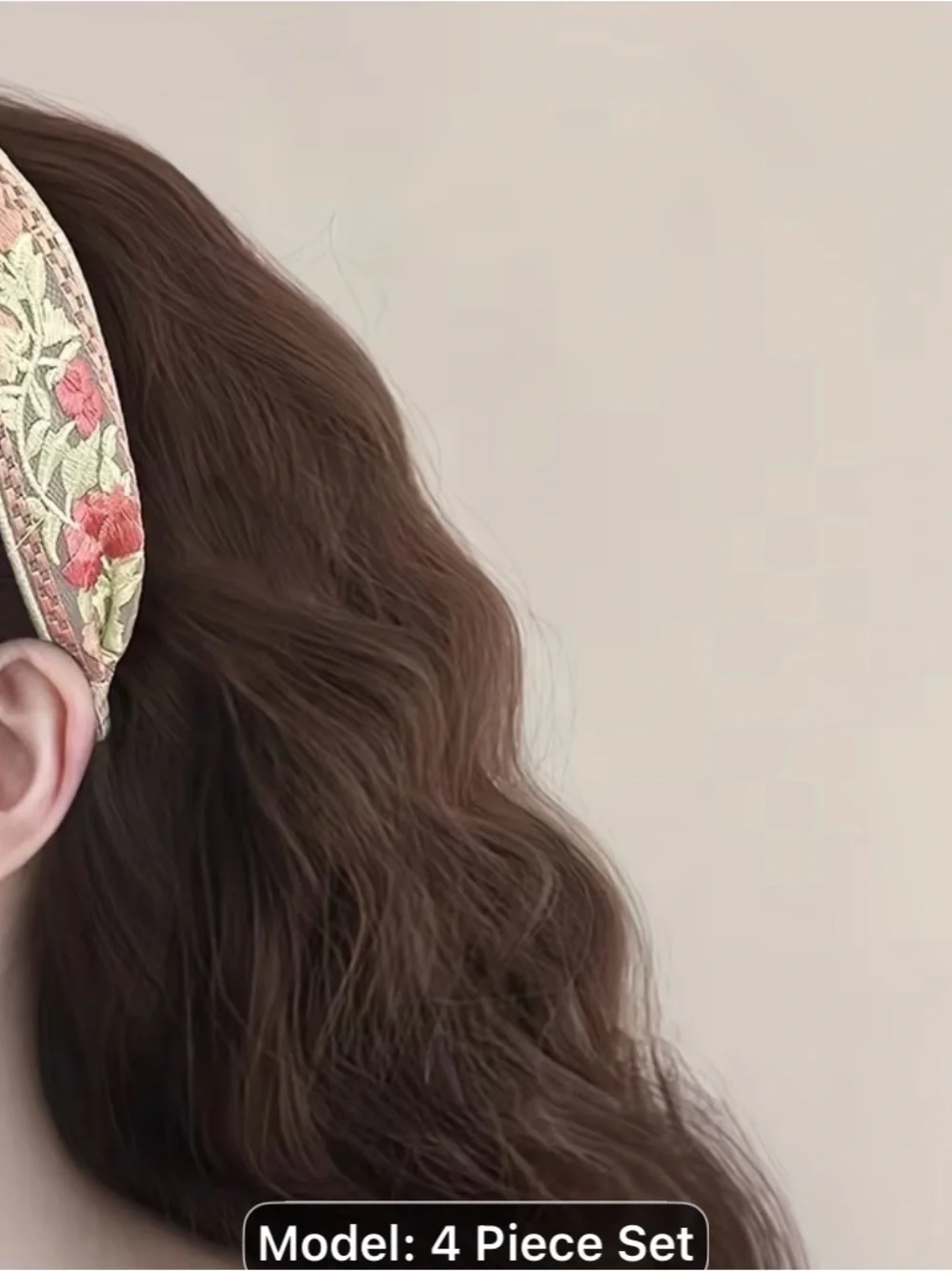 4PCS Floral Embroidered Padded Headband-summer super fairy high Top Country